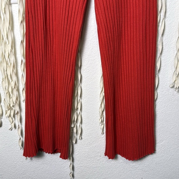 Simon Miller Rib Cyrene Ribbed Knit Pant Size Large in Coral Red/Orange - Picture 5 of 9